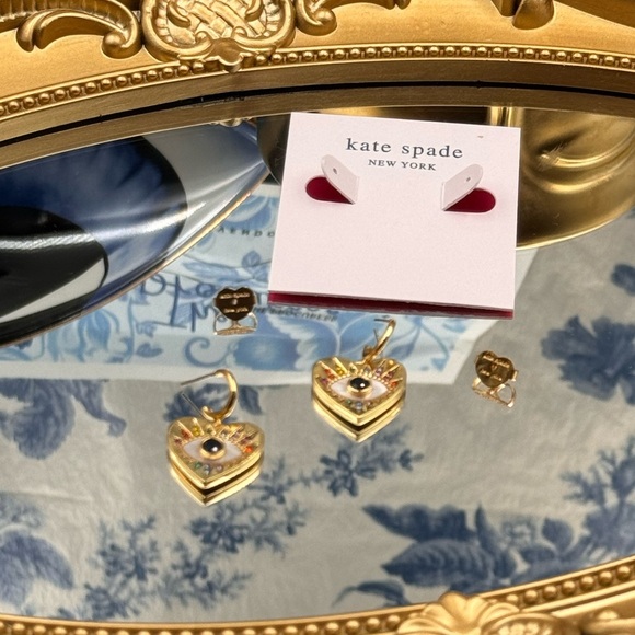 🆕 KATE SPADE 🧿 NWT Evil Eye Huggie Drop Earrings - Picture 5 of 16